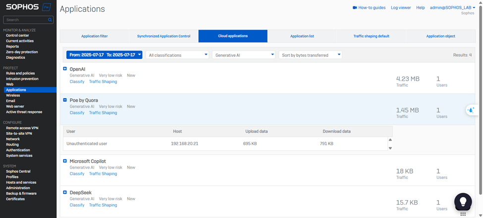 Read more about the article HƯỚNG DẪN CHẶN ỨNG DỤNG GENERATIVE AI TRÊN SOPHOS FIREWALL