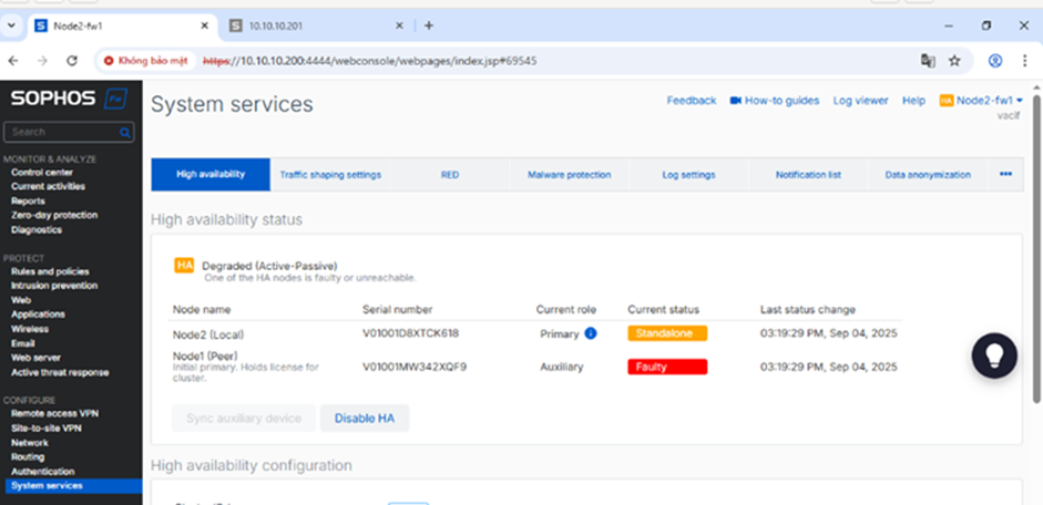 Read more about the article Hướng dẫn cấu hình HA sophos firewall với mode active-passive trên proxmox